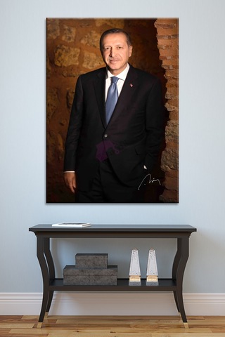 Recep Tayyip Erdoğan Başkan Erdoğan RTE Kanvas Tablo (7 Farklı Ölçü) 50 x 70