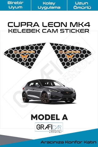 Cupra Leon Mk4 Kelebek Cam Sticker Set / Model A
