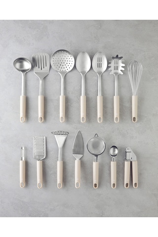 English Home Maisy Paslanmaz Çelik Salata Maşası Servis Gereci 31,5 Cm Krem Krem