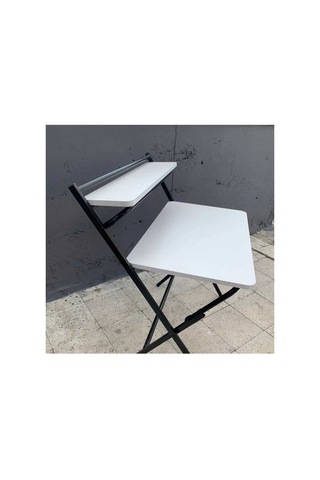 49x83 Cm Çalışma Masası Metal Ayaklı Ders Çalışma Masası Beyaz