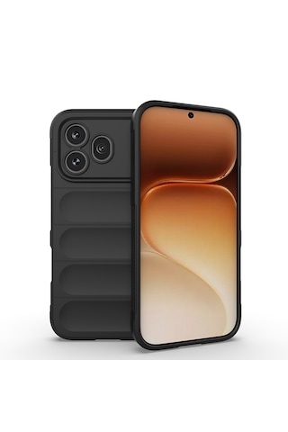Honor 600 Pro 5g Kılıf Kamera Korumalı Derbe Emici Esnek Tpu Oyuklu Arka Yüzey Tasarımlı Silikon Kapak Siyah