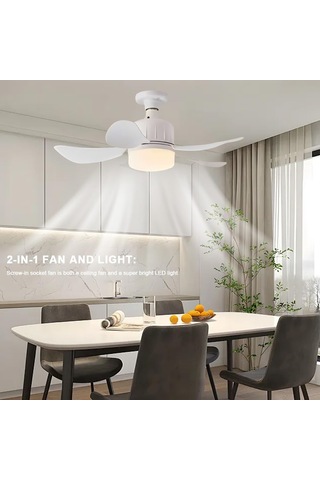 Tavan Vantilatörü Aydınlatmalı, 40w E27 Led Fan Lambası Uzaktan