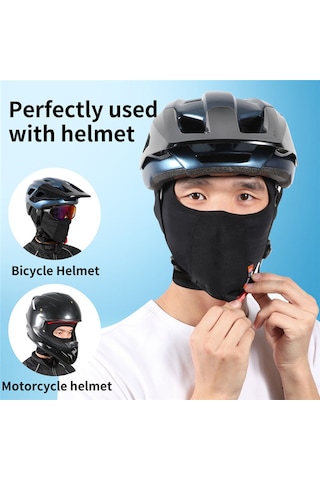 Xindoker Motosiklet Bisiklet Kullanıma Uygun Siyah Buz İpi Kafa Bandı - Güneşten Koruma, Teri Emici, Nemlendirici, Gözlük Delikli Seçenekli Siyah