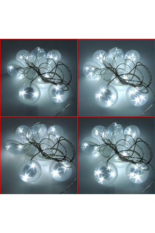 Yıldız Animasyonlu Beyaz Led 8 Top Işık Disko Küre Aydınlatma 220