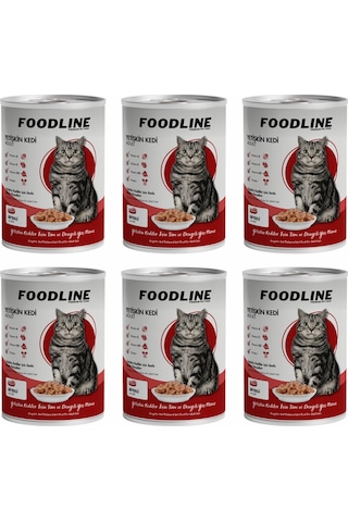Foodline Biftekli Yetişkin Kedi Konservesi 6 x 400 G