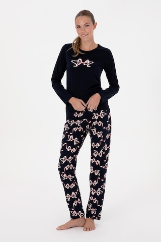 U.S. Polo Assn. Kadın Lacivert Yılbaşı Temalı Pijama Takımı 50318932-VR033