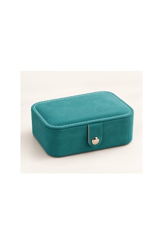 Essentials Collection Cove Turkuaz Bölmeli Takı Kutusu Yüzük Küpe Kolye Düzenleyici Seyahat Organizeri Turkuaz Turkuaz
