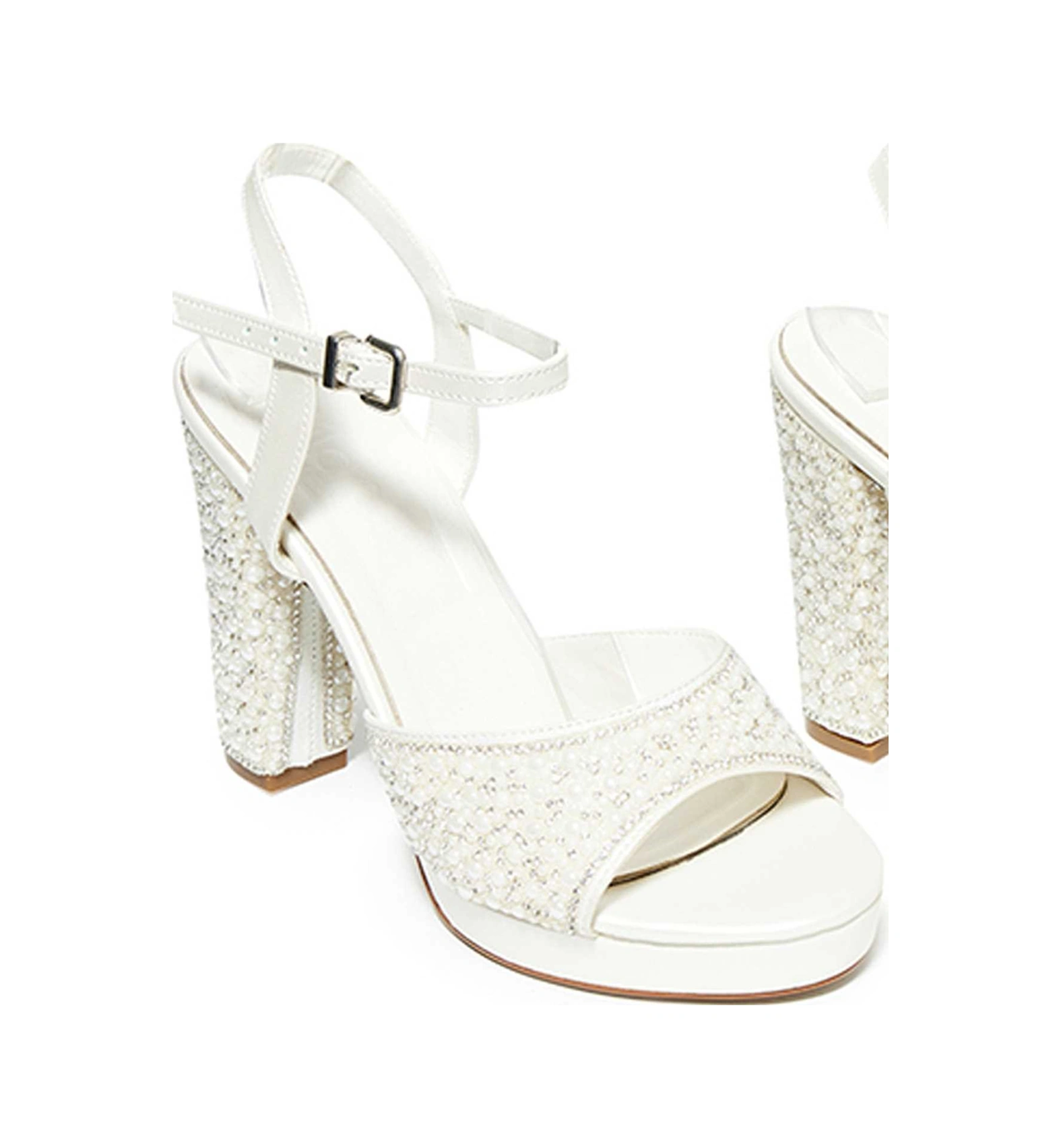 Bestello Taşlı Neolit Taban Kalın Topuklu Ayakkabı 331-390 Kadın Ayakkabı SEDEF