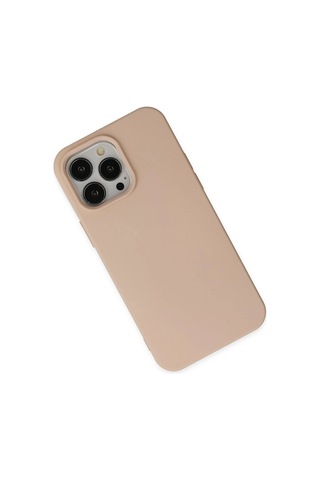 Mey İthalat iPhone Uyumlu 14 Pro Max Kılıf Nano İçi Kadife Silikon - Pudra