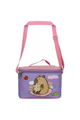 Capybara Kız Çocuk Isı Yalıtımlı Beslenme Çantası - Mor - Pembe - 5234 Çok Renkli