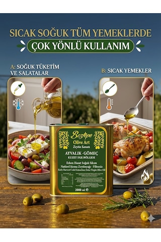 2 Lt Natürel Sızma Zeytinyağı 2025/26 Oliveart Soğuk Sıkım Filtresiz