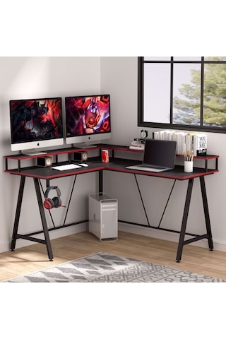 Zizuva Zizuva L Köşe Şekilli Ev Ofis Oyuncu Gaming Yayıncı Monitör Raflı