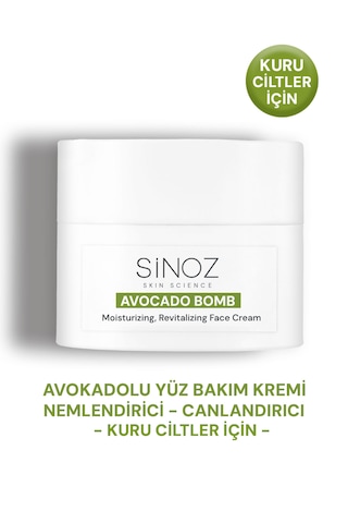 Sinoz Avokado Bomb Canlandırıcı ve Nemlendirici Yüz Bakım Kremi 50 ML