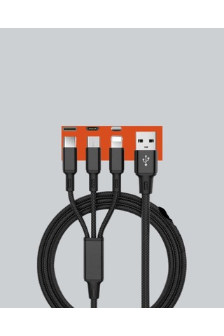 3 Ü 1 Arada Hızlı Şarj Kablosu