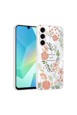 Samsung Galaxy Uyumlu A14 Kılıf Kamera Korumalı Canlı Lüx Desenli Klip Sert Kapak Beautiful