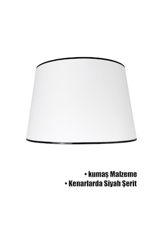 Beyaz Siyah Şeritli Lambader Şapkası Beyaz