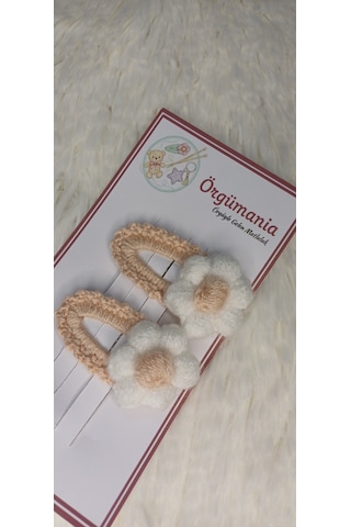 Amigurumi Toka - Çıtçıtlı El Örgüsü Toka 1 Çift Ten Rengi