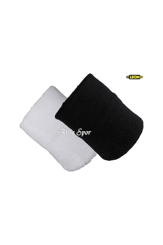 Sporcu Havlu El Bilekliği 2 Adet Havlu Bileklik Beyaz - Siyah