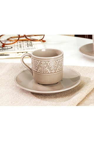 Madame Coco Gloria 2'li Kahve Fincan Seti-2 1kfınc033170ml-toprak