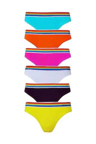 Hepsine Rakip Tutku 6 Adet Kadın Karışık Renkli Bikini Külot Seti S/m Beden Çok Renkli
