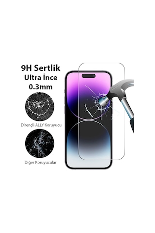 Ally İphone 15 Pro Full Hd Tempered Kırılmaz Cam Ekran Koruyucu- 5775