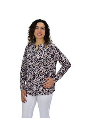 Kadın Uzun Kol Düğmeli Bluz Bgl-st04683 Pudra