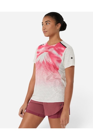 Asics Fujıtraıl Elıte Graphıc Ss Top Kadın Beyaz Kısa Kollu Tshirt 2012d484-100