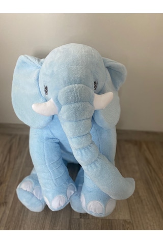 Uyku Arkadaşım Peluş Fil - Büyük Yumuşacık 75 Cm -sevgiliye Hediye Mavi