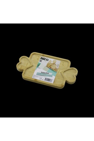 Bambu Ahşap Servis Tepsisi 25x14 Cm - 3 Bölmeli Sunum Tahtası Açık Mavi