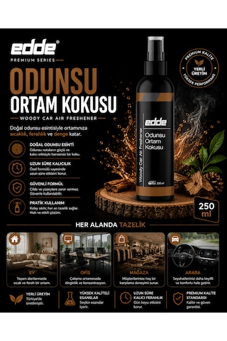 Edde Odunsu Kokulu Ferah Kalıcı Araba Araç Oto Kokusu Araç Içi Kokuları 250 Ml Bambu Oto Parfümü Oto Detailing 250ml