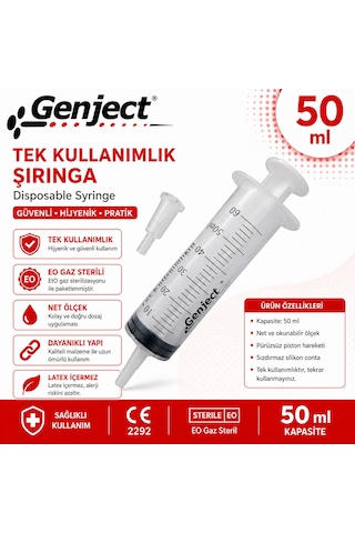 Genject 50 Ml Beslenme Katater Enjektörü 60 Adet