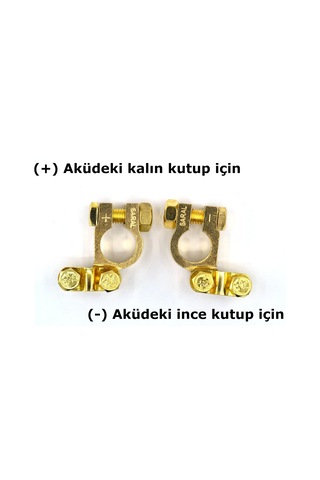 1 Takım Kalın Akü Kutup Başı Terminali Kesme Pirinç Artı Eksi Sar