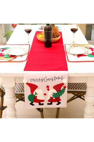 Suntek Noel Tatili Partisi Nakış Masa Amerikan Servisi Runner