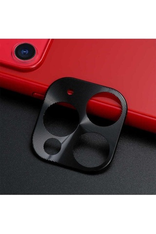 Apple Uyumlu iPhone 11 Pro Max Zore Metal Kamera Koruyucu Siyah