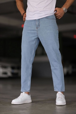 Erkek Boyfiend Düz Açık Mavi Kot Pantolon Açık Mavi