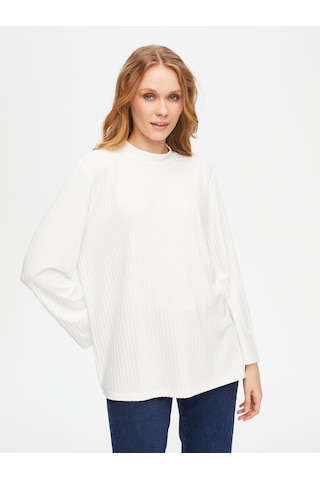 Relax Dik Yaka Kaşkorse Sweatshirt 69756 U6975673 Ekru