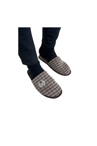 Kahverengi Kışlık Erkek Ev Terliği-kahverengi