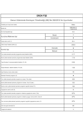 Beko KMB 900 IG 9 KG Isı Pompalı Çamaşır Kurutma Makinesi