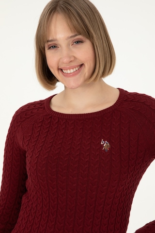 U.S. Polo Assn. Kadın Bordo Basic Bisiklet Yaka Kazak 50288981-VR014