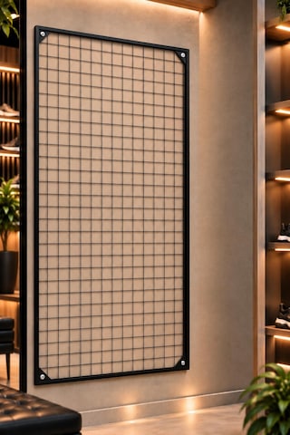 Sık Telli Tel Raf - Tel Pano Stand, Duvar Askılığı-10 Adet Plastik Ayakkabı Standı Hediyeli 75x200 Cm