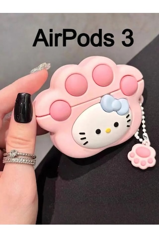 Case House Airpods Uyumlu 3 Kılıfı, Airpods Uyumlu 3 Çantası, Hello Kitty Pati Şeklinde Kılıf 375343999 Pembe