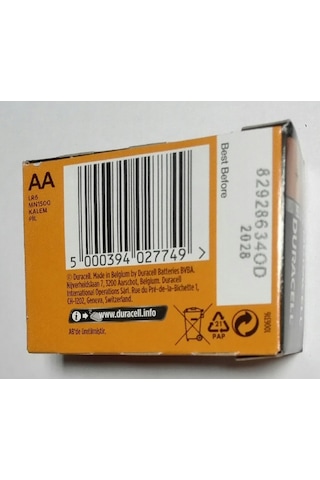 Duracell Aa Kalem Pil 1.5V Alkalin 10 Ad