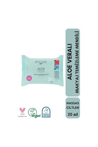 Byphasse Aloe Veralı Makyaj Temizleme Mendili Hassas Ciltler 20'li