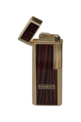 Promise Twiggy Siyah Gold Çizgili Metal Soft Flame Çakmak