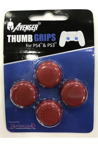 Kontorland PS4 Uyumlu Ps3 Analog Koruyucu Lastik 4 Lü Kırmızı