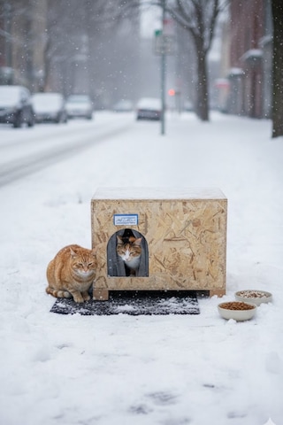 Reyo Kedi Evi Dış Ortam Uygun Ahşap Kedi Evi Osb 61 x 41 x 36 CM CAT48