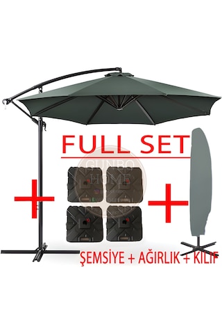 Gunbo Home 3 Mt 8 Kaburga Full Demir 21 Kg Antrasitbahçe Şemsiyes