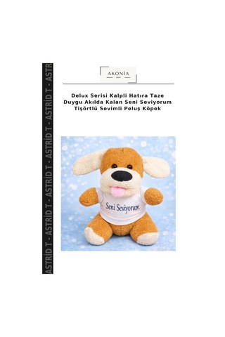 Delux Serisi Kalpli Hatıra Taze Duygu Akılda Kalan Seni Seviyorum Tişörtlü Sevimli Peluş Köpek Çok Renkli