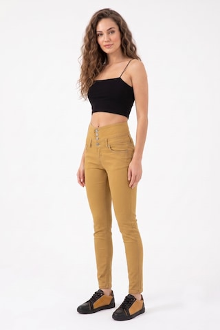 My Style Kadın Yüksek Bel Kanvas Pantolon 01575 Bgl-st05670 Safran