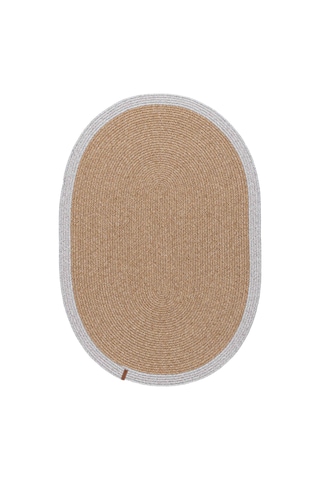 Cesta El Yapımı Pamuklu Natural Gri Jüt Hasır Dekoratif Kilim 9020 Natural